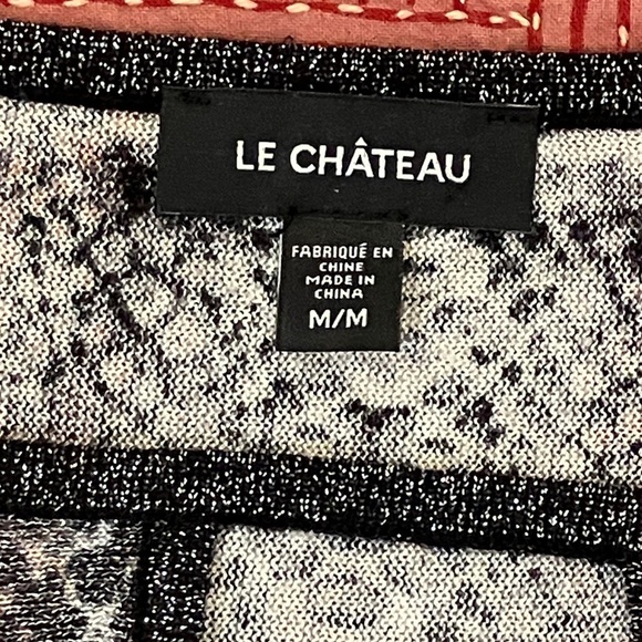 Le Chateau women’s size medium snakeskin print Black pink White glittery Top - Picture 2 of 12